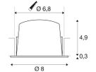 EB-LED-Deckenleuchte SLV NUMINOS S 6.7W 1050lm 3000K NB DALI DIM Ø80×52mm sz