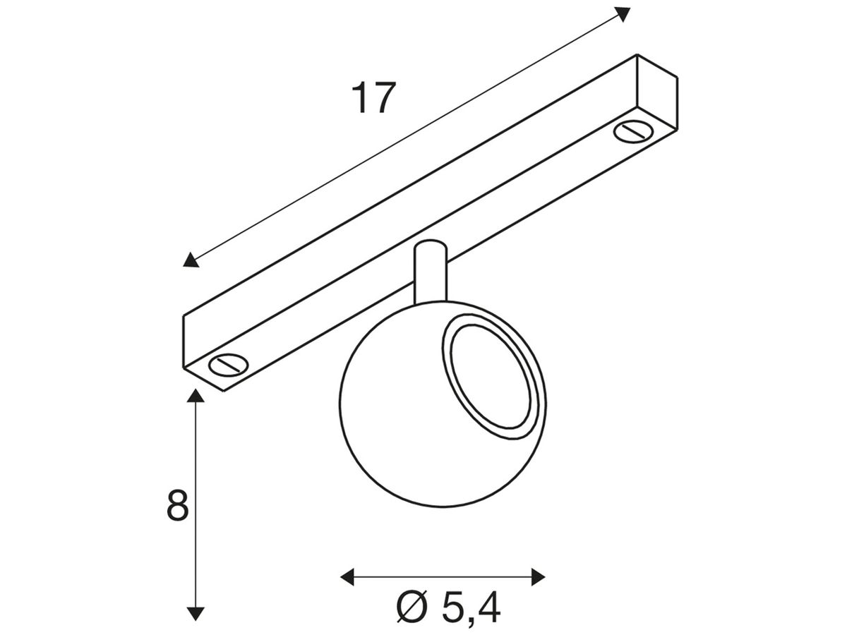 LED-Spot SLV DYSKO 6W 750lm 2700K MB DALI AD1PH 170×80mm schwarz