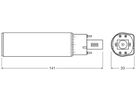 LED-Lampe LEDVANCE DULUX D/E18 G24q-2 7W 770lm 6500K mattiert 120° 141mm