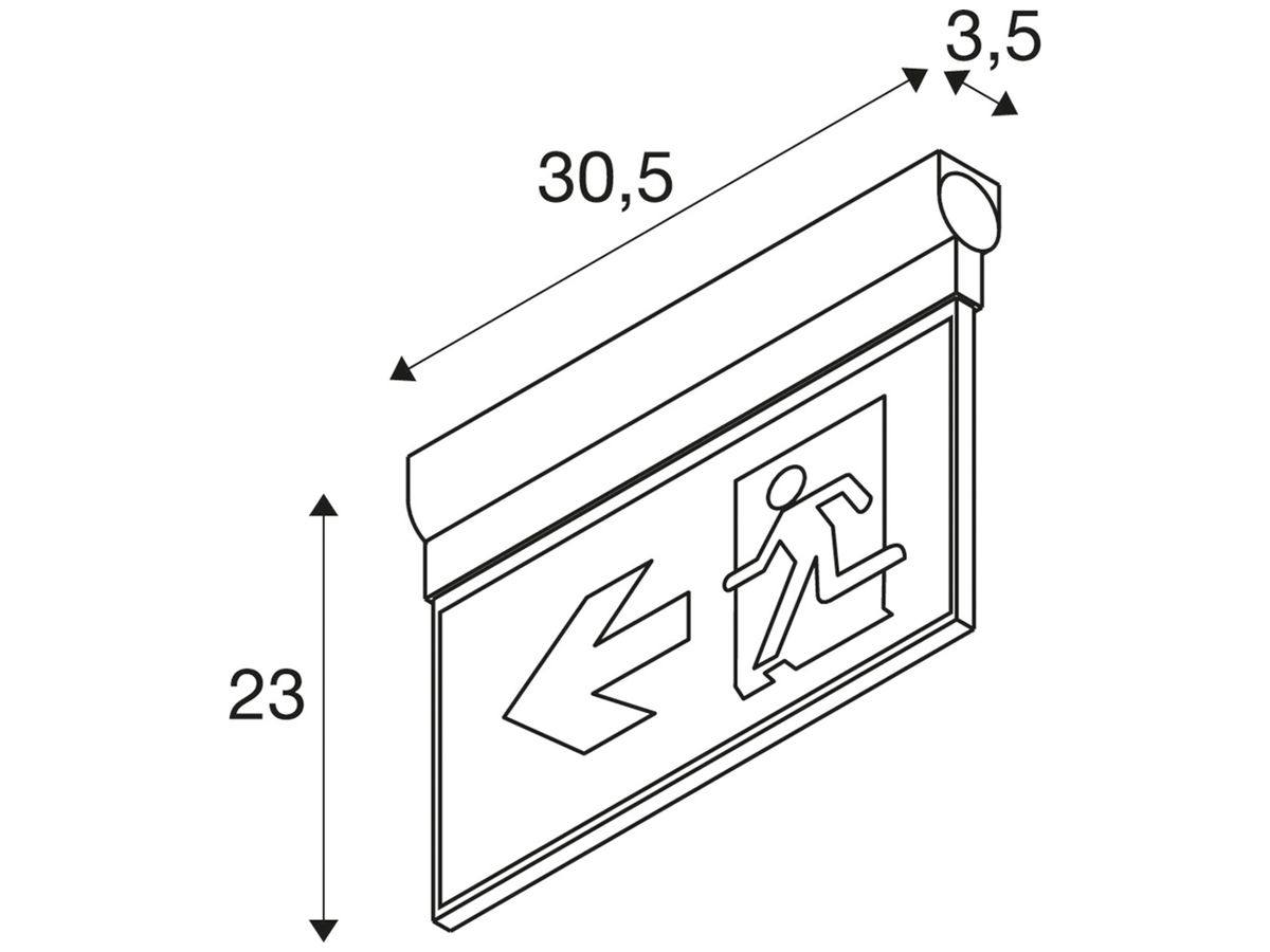 LED-Rettungszeichenleuchte SLV P-LIGHT 37lm 3h ST weiss