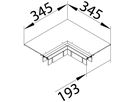 Flachwinkel tehalit BKB Oberteil Ausseneck für Bodenkanal 200×345×3mm