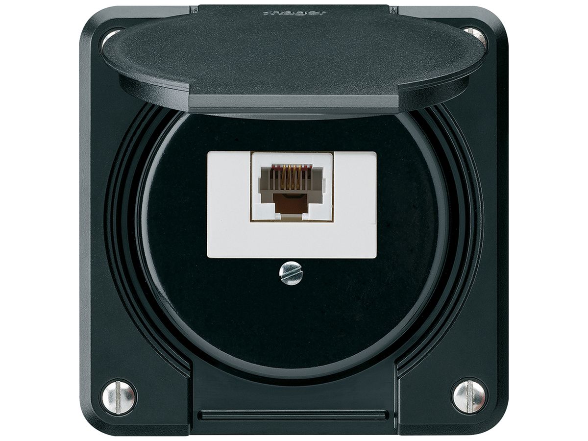 UP-Anschlussdose robusto IP55 schwarz 1×RJ45/u