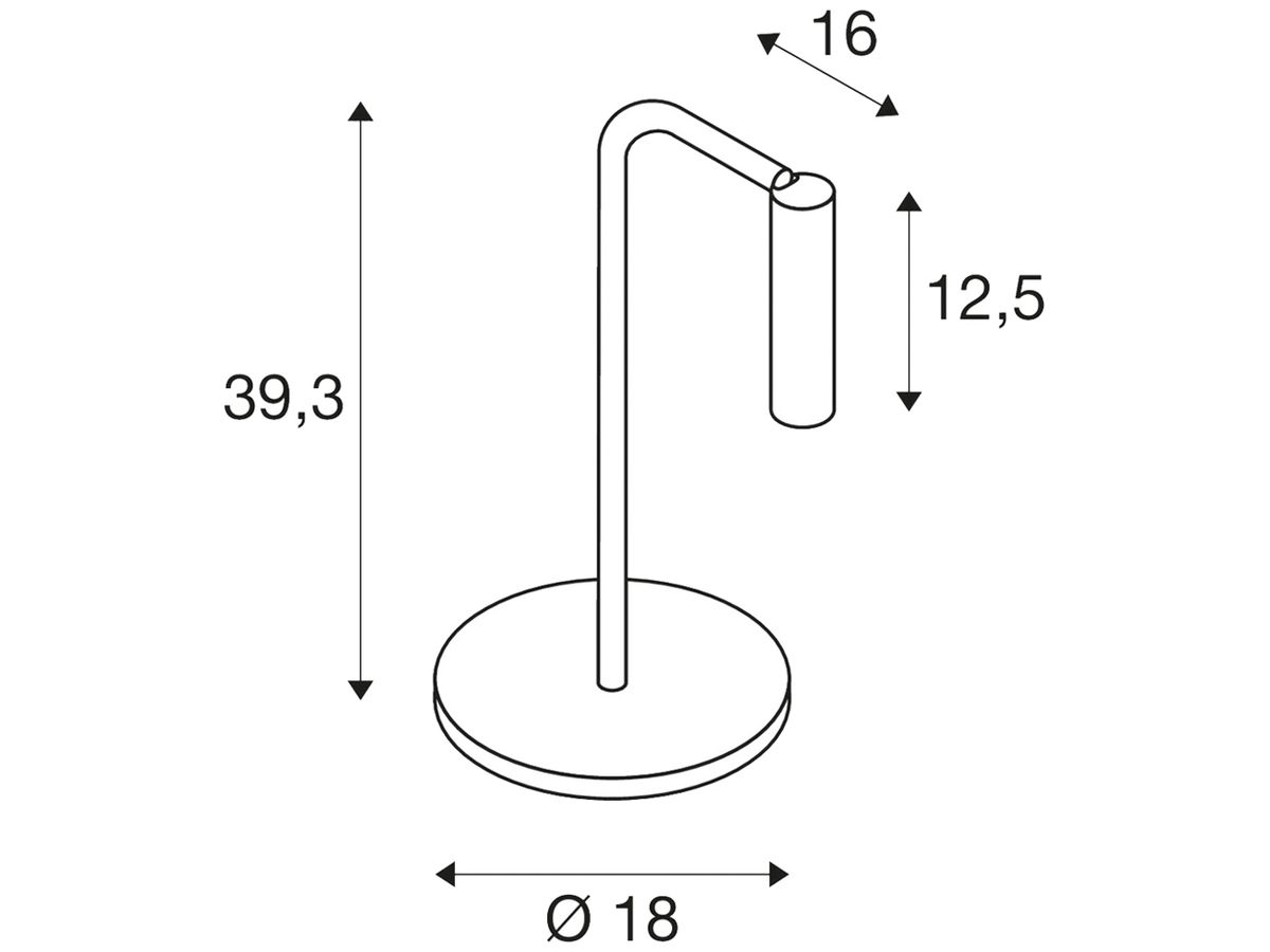 LED-Tischleuchte SLV KARPO TL 230V, 6.5W, 3000K, 400lm, weiss, mit Schalter