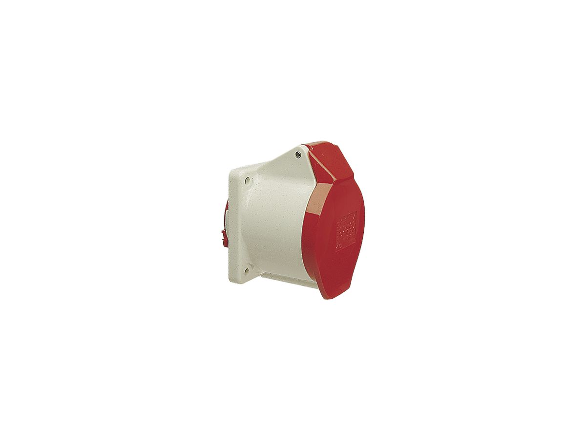 EB-Steckdose CEEtyp 5L 32A 6h Kont.vernickelt Push-In gerade IP44