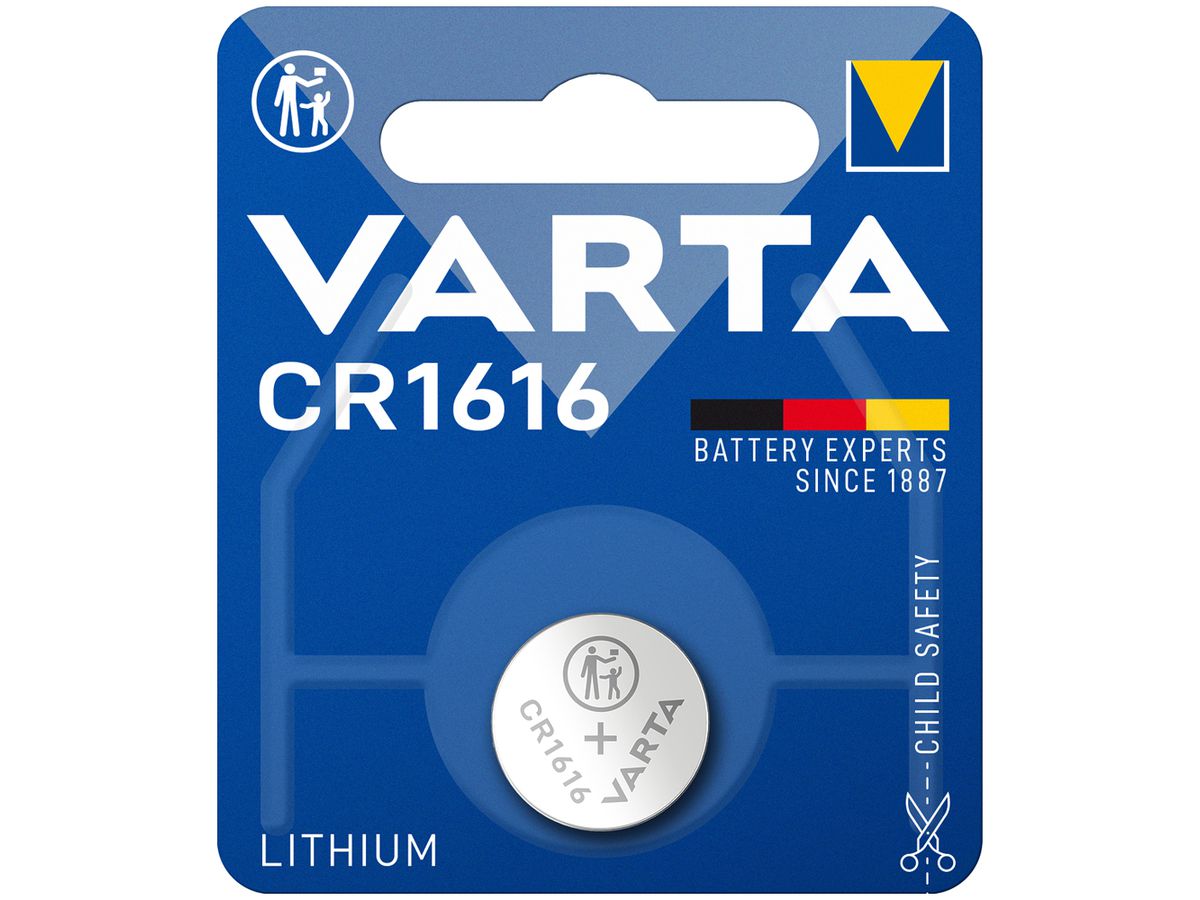 Knopfzelle Lithium VARTA Electronics CR1616 3V Blister à 1 Stück