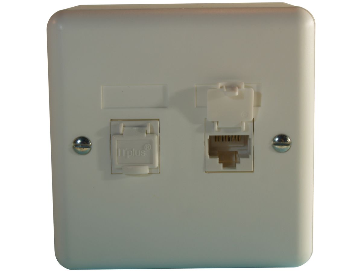 AP-Dose Kat.6 St.2F.2RJ45/u weiss