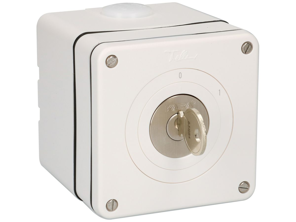 AP-Schlüsselschalter AWAG NEVO Ausschalter 1-polig 20A 690V 87×87×88mm weiss