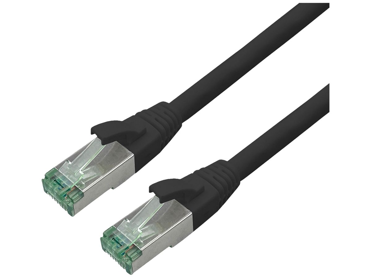 Patchkabel RJ45 ROLINE RM Kat.6A S/FTP AWG26 TPE schwarz 2m