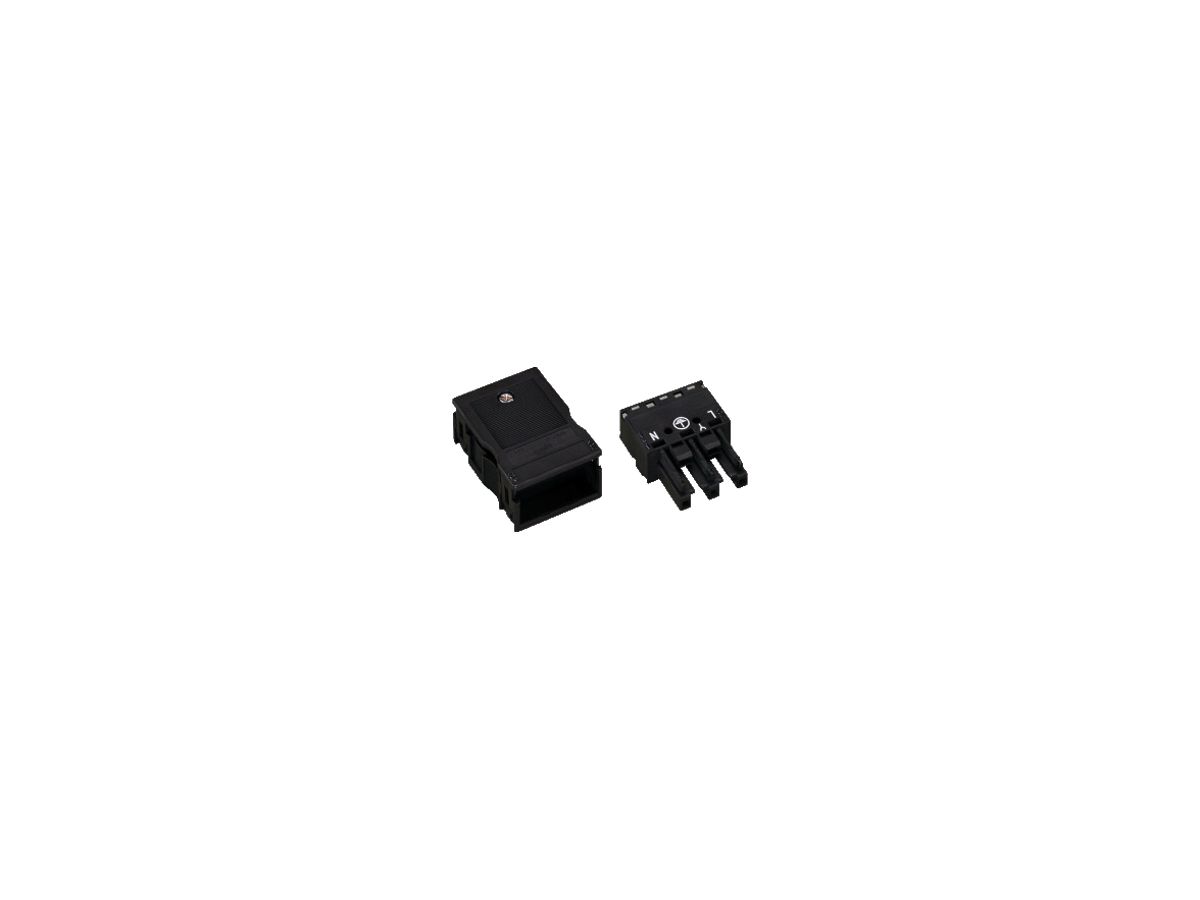 Buchse WAGO 3L 2×0.5…4mm² weiss Kodierung A mit Zugentlastungsgehäuse