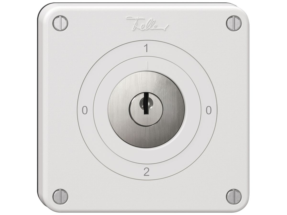 Schlüsselschalter NEVO SNAPFIX® Umschalter 16A 400V 0-1-0-2 ws