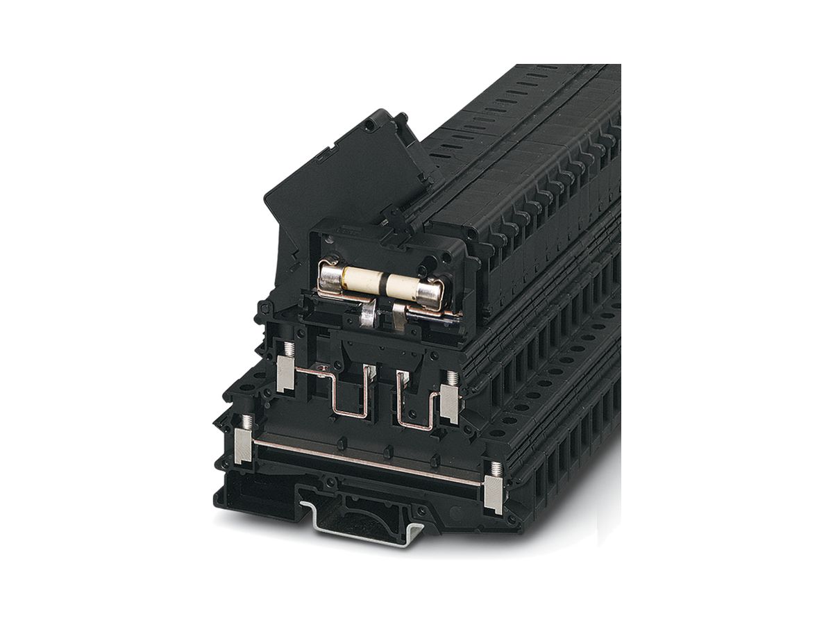 Sicherungsreihenklemme schwarz 0.2…4mm² UKK 5-HESILED 24 (6.3×32)