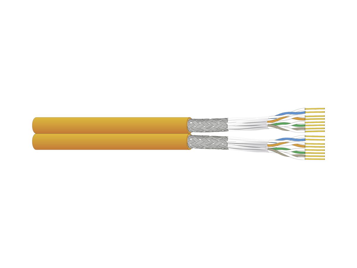 Datenkabel Dätwyler CU 7002 2×4P S/FTP, Kat.7 LSZH CPR Dca 500m orange