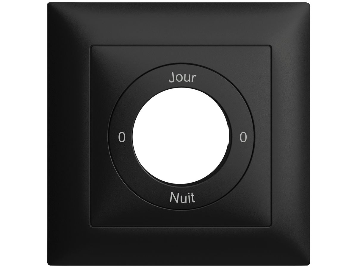 Frontset 0-Jour-0-Nuit EDIZIOdue schwarz 88×88mm für Schlüsselschalter