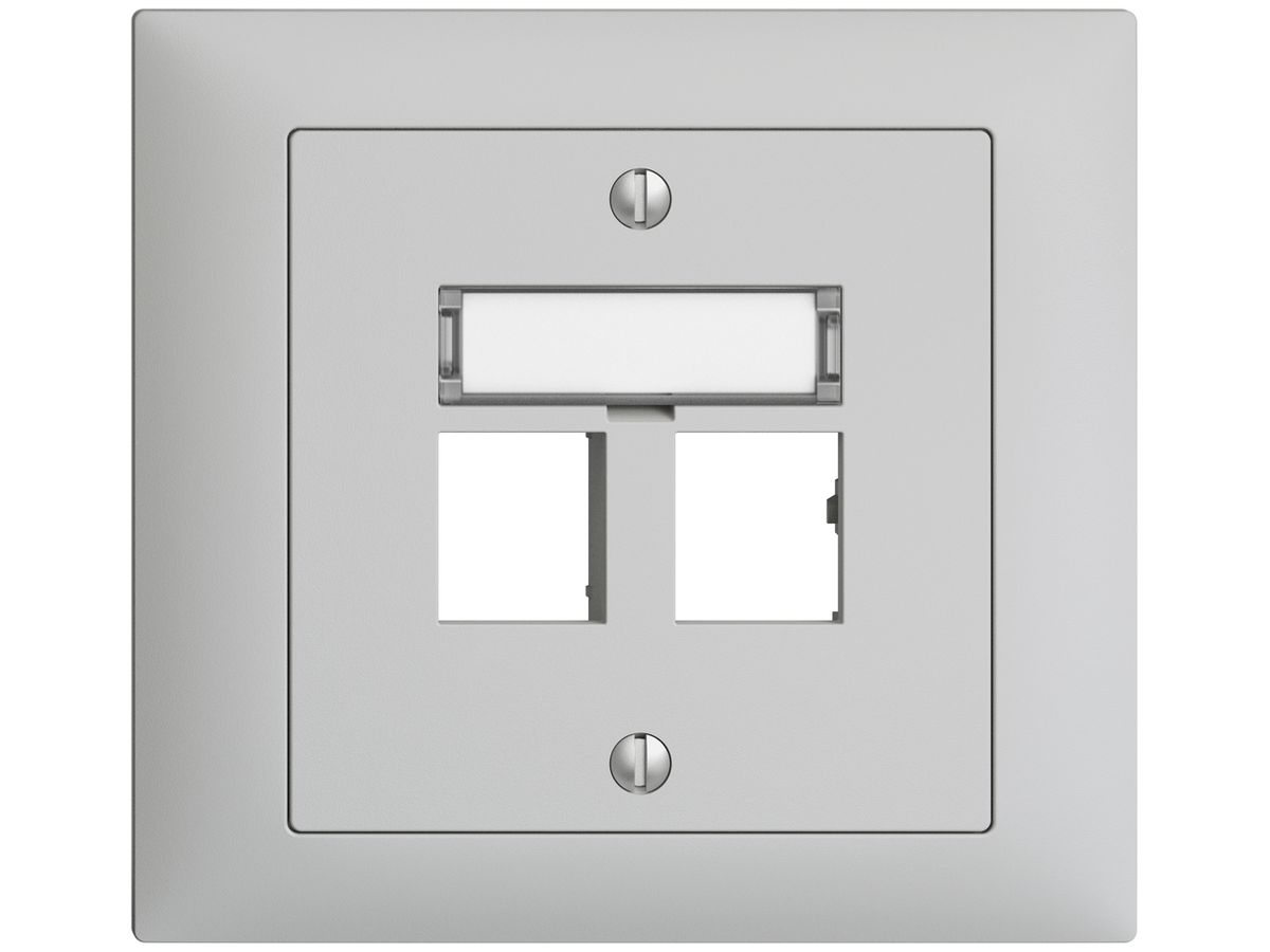 EB-Montageset EDIZIOdue Geradeauslass, für 2×RJ45 freenet, hellgrau