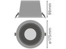 LED-Downlight LEDVANCE BIOLUX 21W 2200lm 2700…6500K DALI Ø175mm weiss