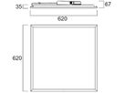 LED-Panelleuchte Sylvania Quantum 26W 2300…4700lm 840 IP54 620×620mm weiss
