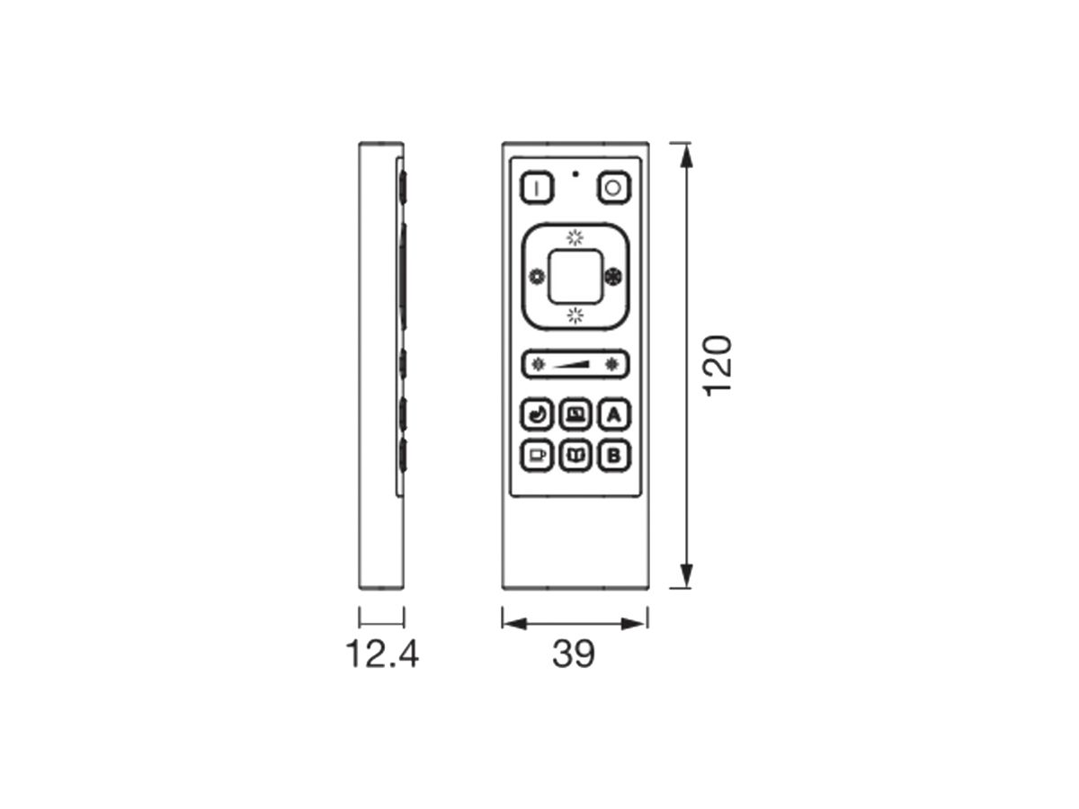 Fernbedienung LEDVANCE SMART+WIFI Funk IP20 3.7V 120×39×12.4mm schwarz