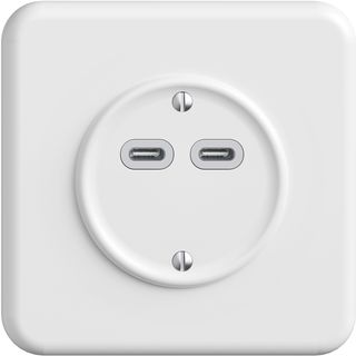 UP-Steckdose USB 18W 2×Typ C Feller STANDARDdue QMI 230V 3600mA weiss