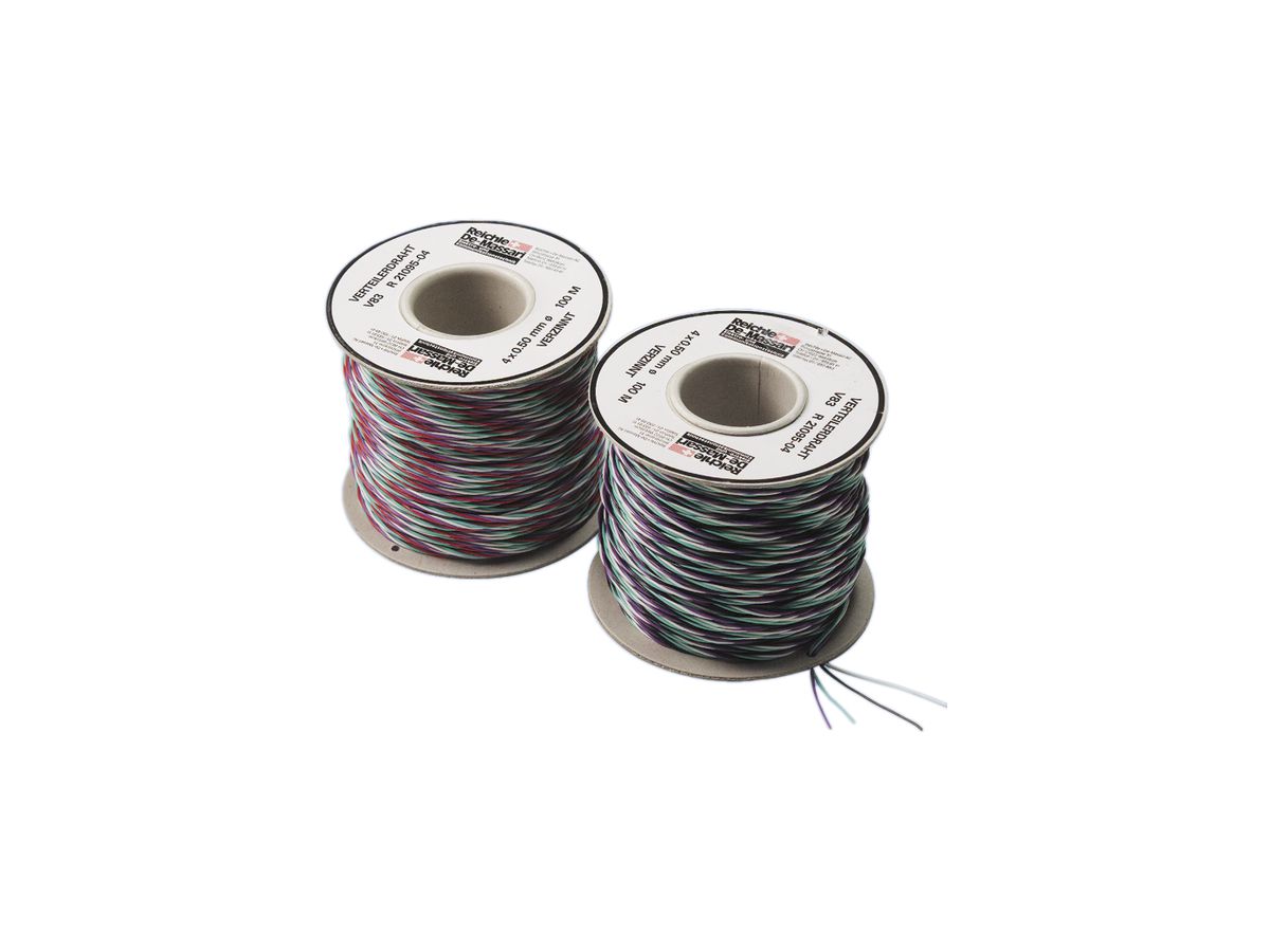 Verteilerdraht R&M V83 4×0.5mm weiss/rot/violett