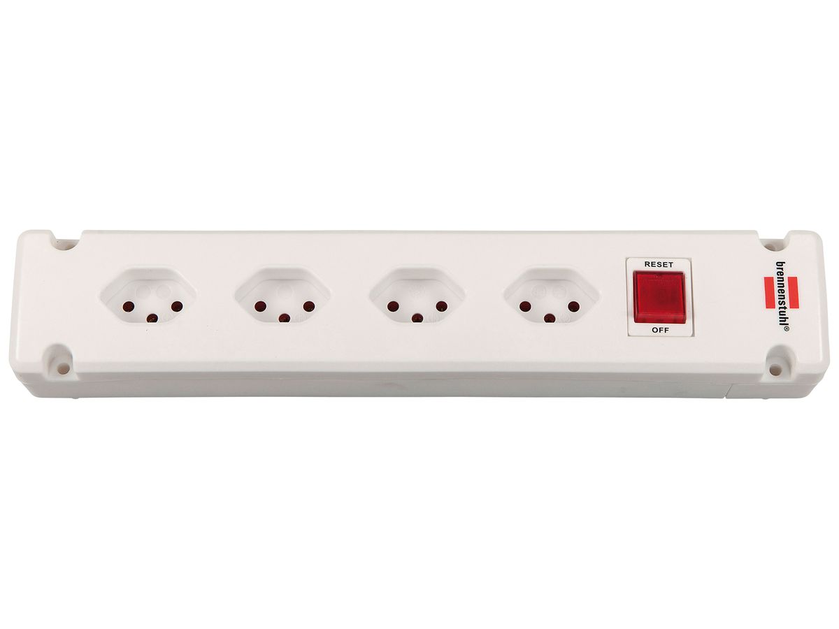 Steckdosenleiste Bremounta Schalter 4×T13 90° ohne Kabel ws