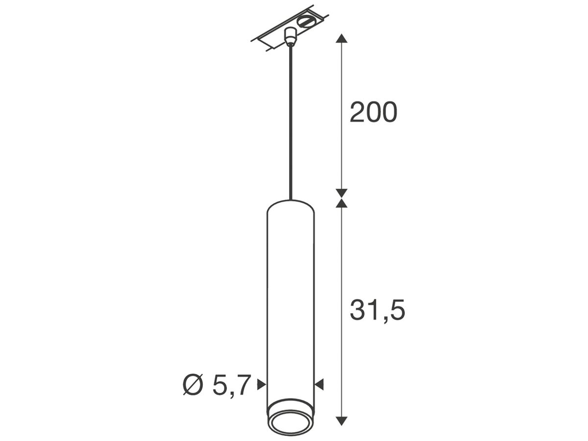 Pendelleuchte SLV GRIP L AD1PH GU10 1×6W DIM Ø57mm weiss
