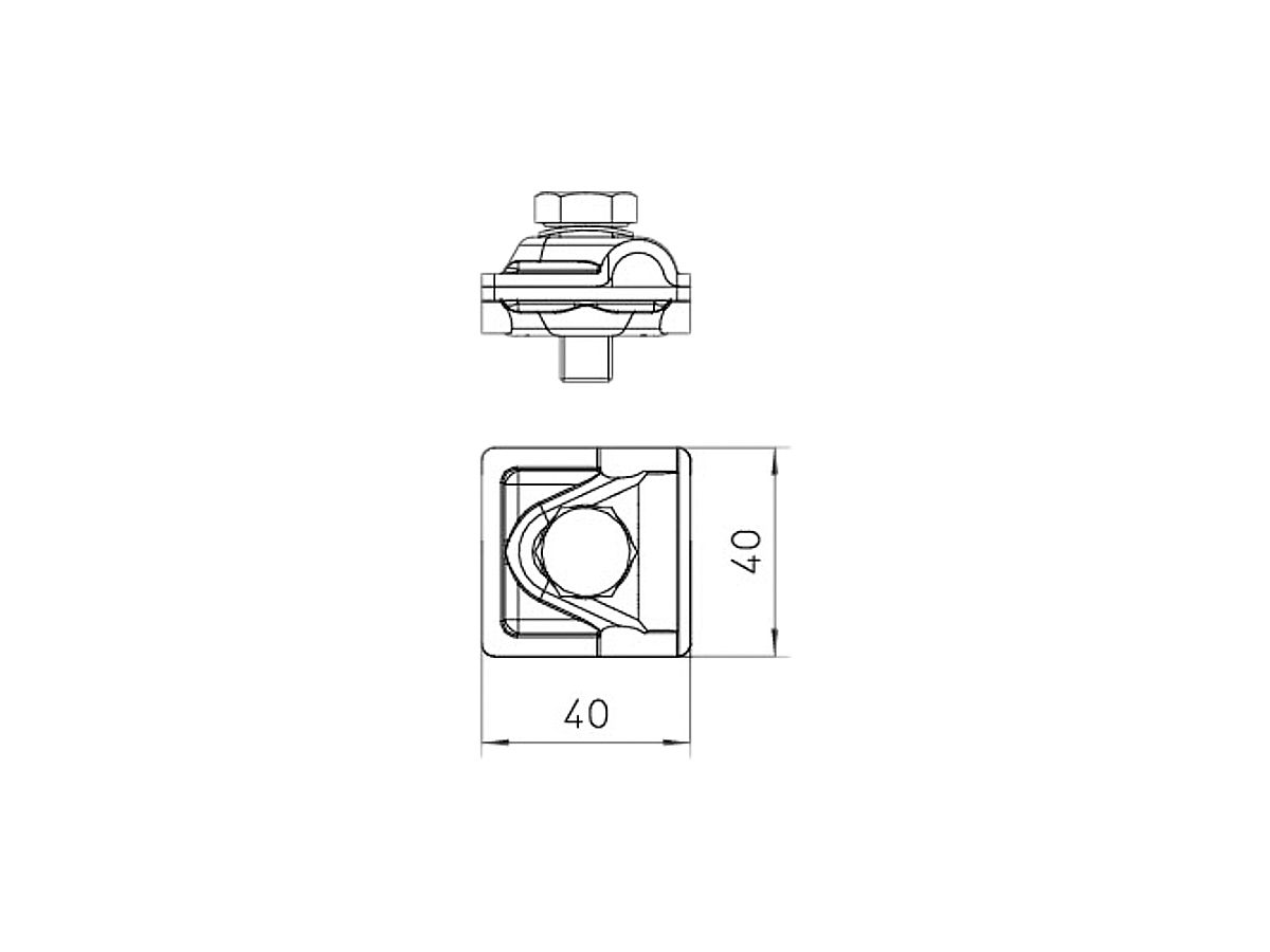 Schnellverbinder Vario Bettermann Ø 8…10mm V4A 40×40mm