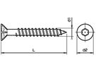 Senkkopf-Spanplattenschraube Ferronorm T30 6×50mm verzinkt mit Schaft