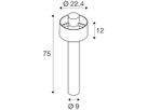Wegeleuchte SLV PHOTONI E27 1×13W IP65 Ø224×750mm Rost