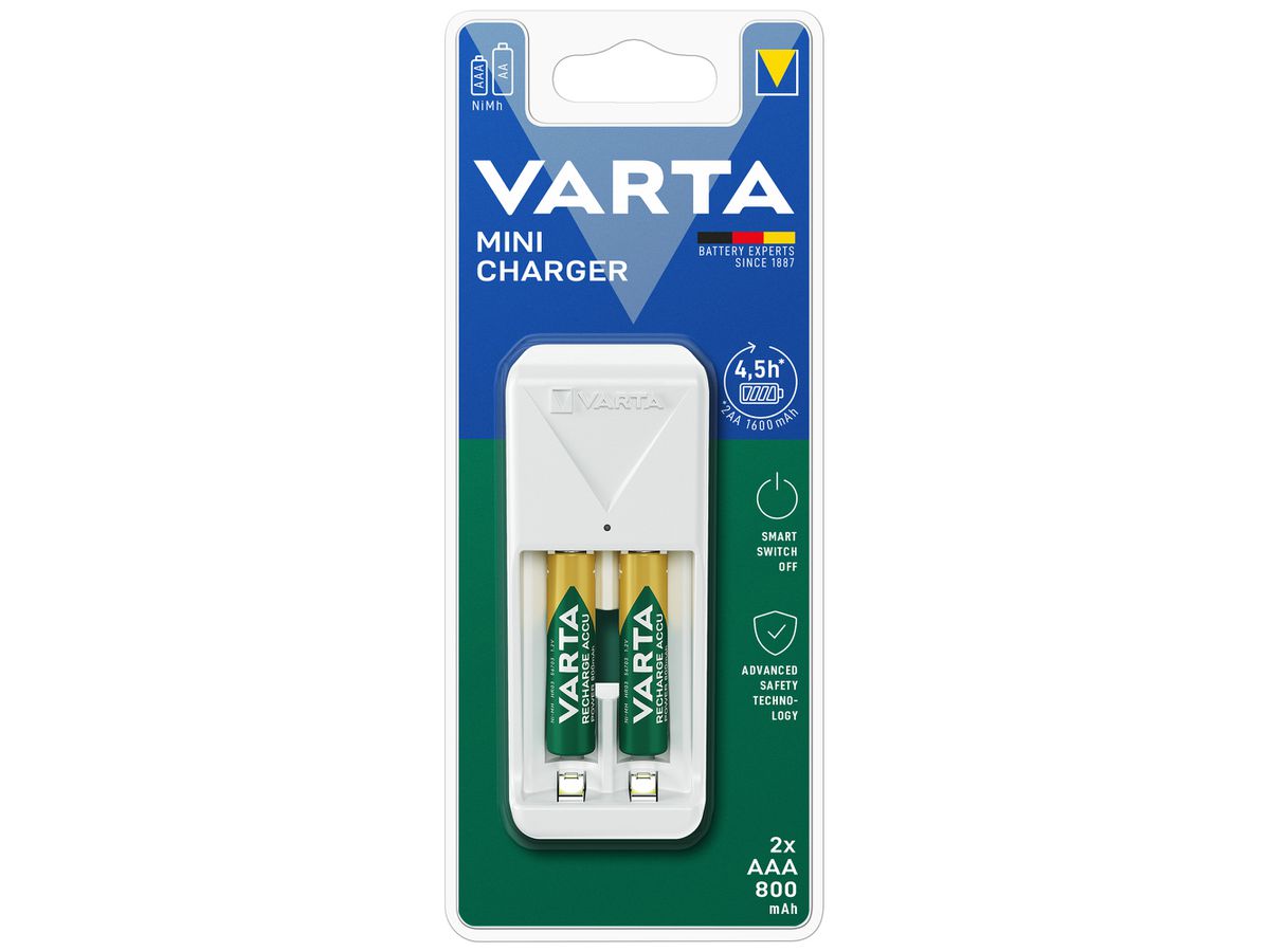 Ladegerät VARTA Mini Charger mit 2×AAA 800mAh