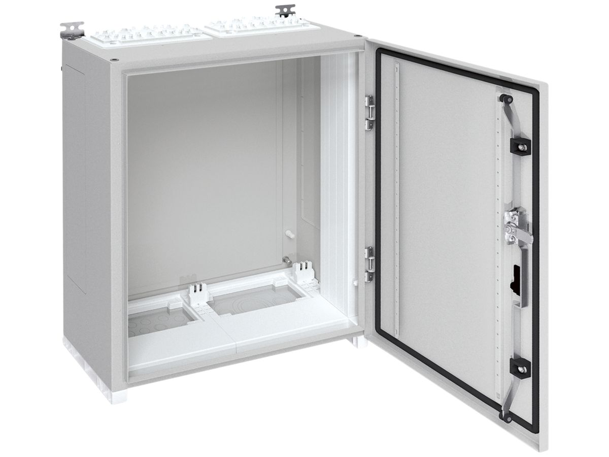 Wandschrank Hager univers mit Volltür SK I IP55 650×550×275mm RAL 7035