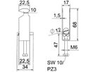 Schnellverleger BET 2056 H-Fuss Kunststoff 8…12mm 3×Kabel Stahl tfZn