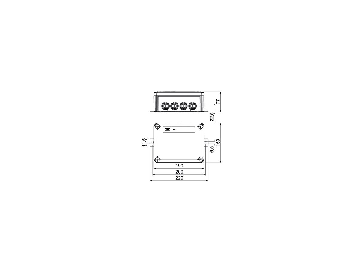 Kabelabzweigkasten Bettermann E30-E90 190×150×77mm 5x10mm² or