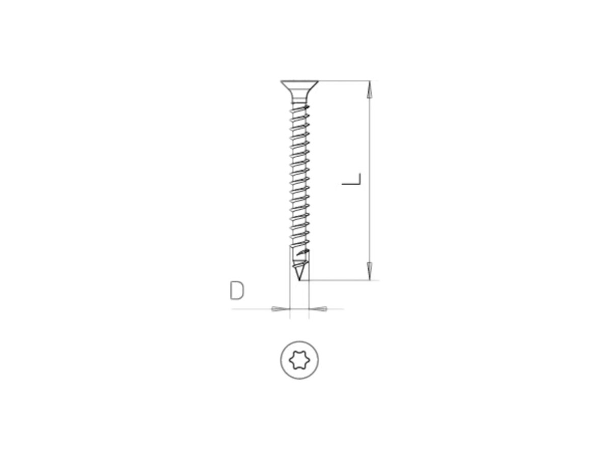 Senkkopf-Spanplattenschraube Bettermann 3.5×50mm T-Drive verzinkt