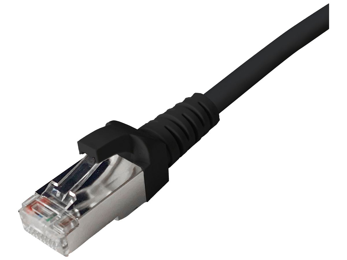 Patchkabel RJ45 Dätwyler 5502 flex LSZH CAT5e S/UTP AWG26 1:1 schwarz 9m