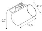 Spot SLV ASTO TUBE GU10 1×10W 1Ph Ø70×125mm weiss
