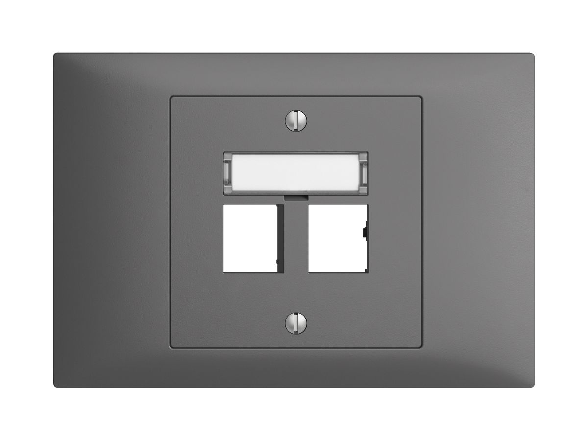 EB-Montageset EDIZIOdue BKE Geradeauslass, für 2×RJ45 freenet, dunkelgrau
