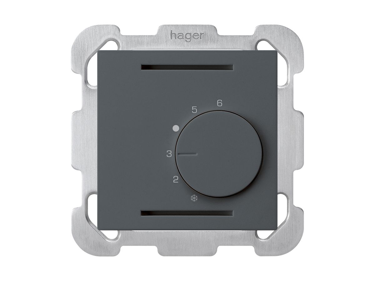 UP-Raumthermostat kallysto anthrazit 24V mit Befestigungsplatte
