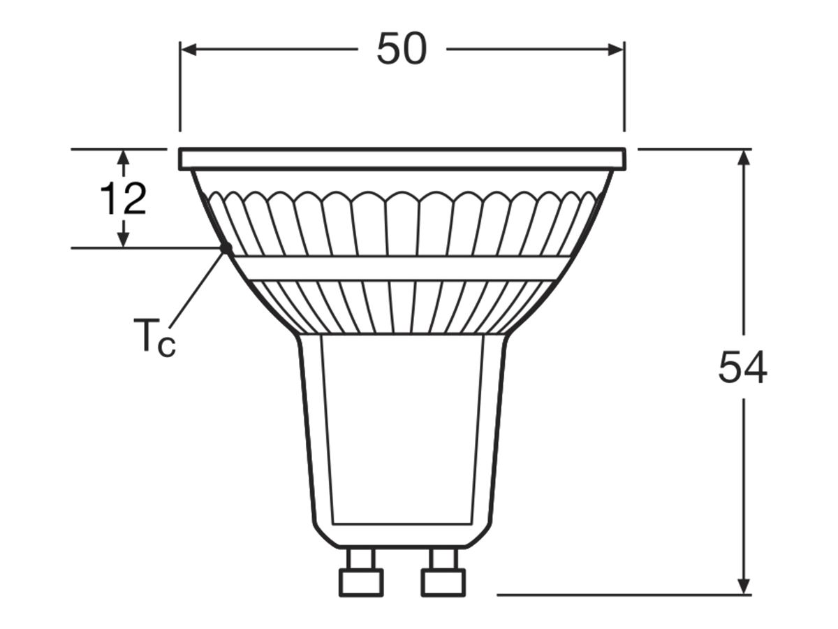 LED-Lampe LEDVANCE GU10 2.4W 230lm 827 PAR16 klar 36° Ø50×54mm