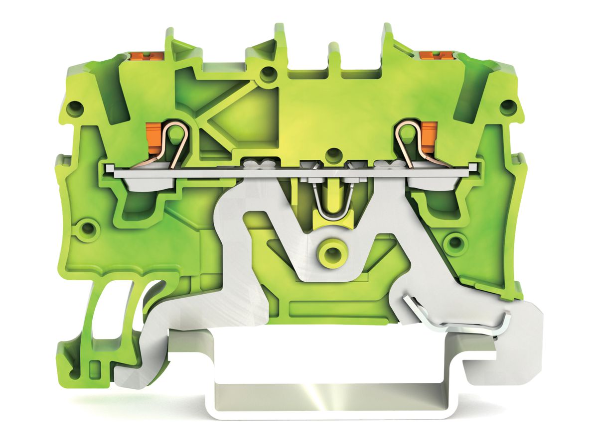 Schutzleiterklemme WAGO TOPJOB-S 1mm² 2L grün/gelb Serie 2200