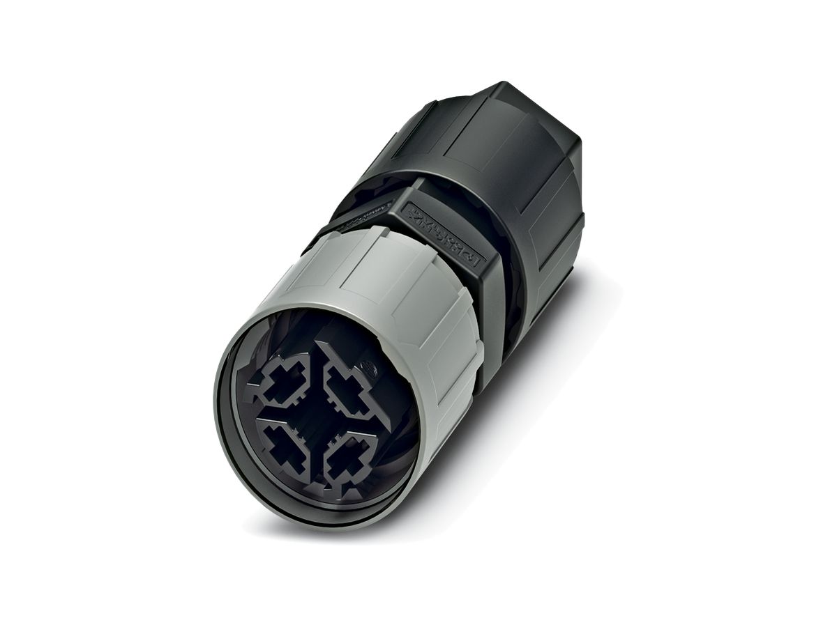 Steckverbinder QUICKON 3LPE 1.5mm² Ø4…9mm mit Mutter schwarz/grau