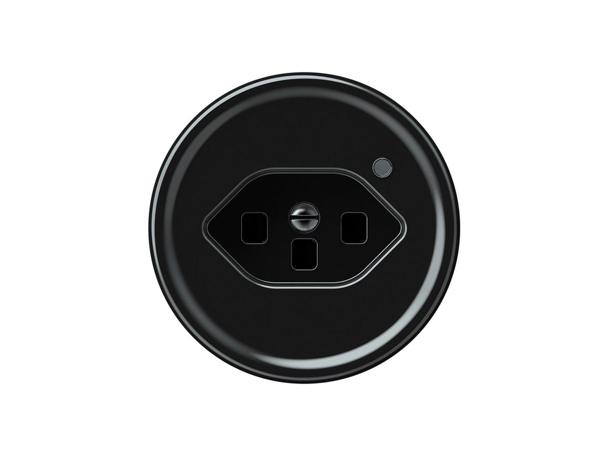 Steckdose origin 1×Typ 23 bel.grün 16A 230V 60×60mm schwarz