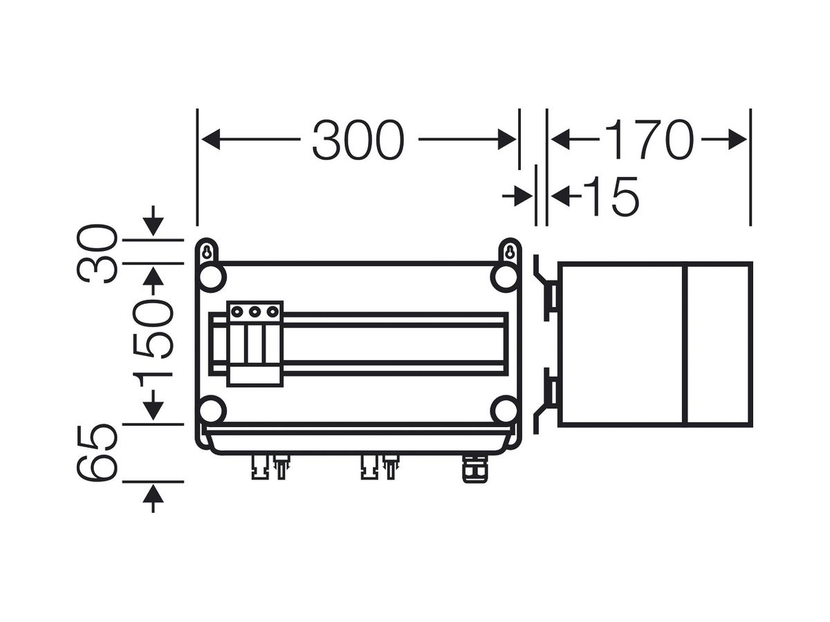 PV Kasten ENYSUN Mi PV 1111 mit MC4-Stecker 1×DC Überspannungsableiter Typ 2