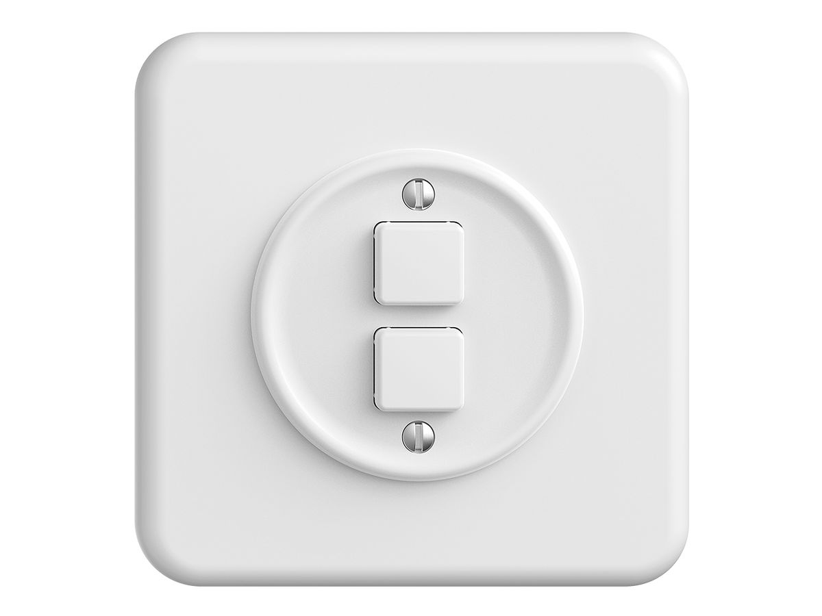 UP-Taster KNX STANDARDdue 2×mit LED RGB, mit Temperaturfühler, weiss