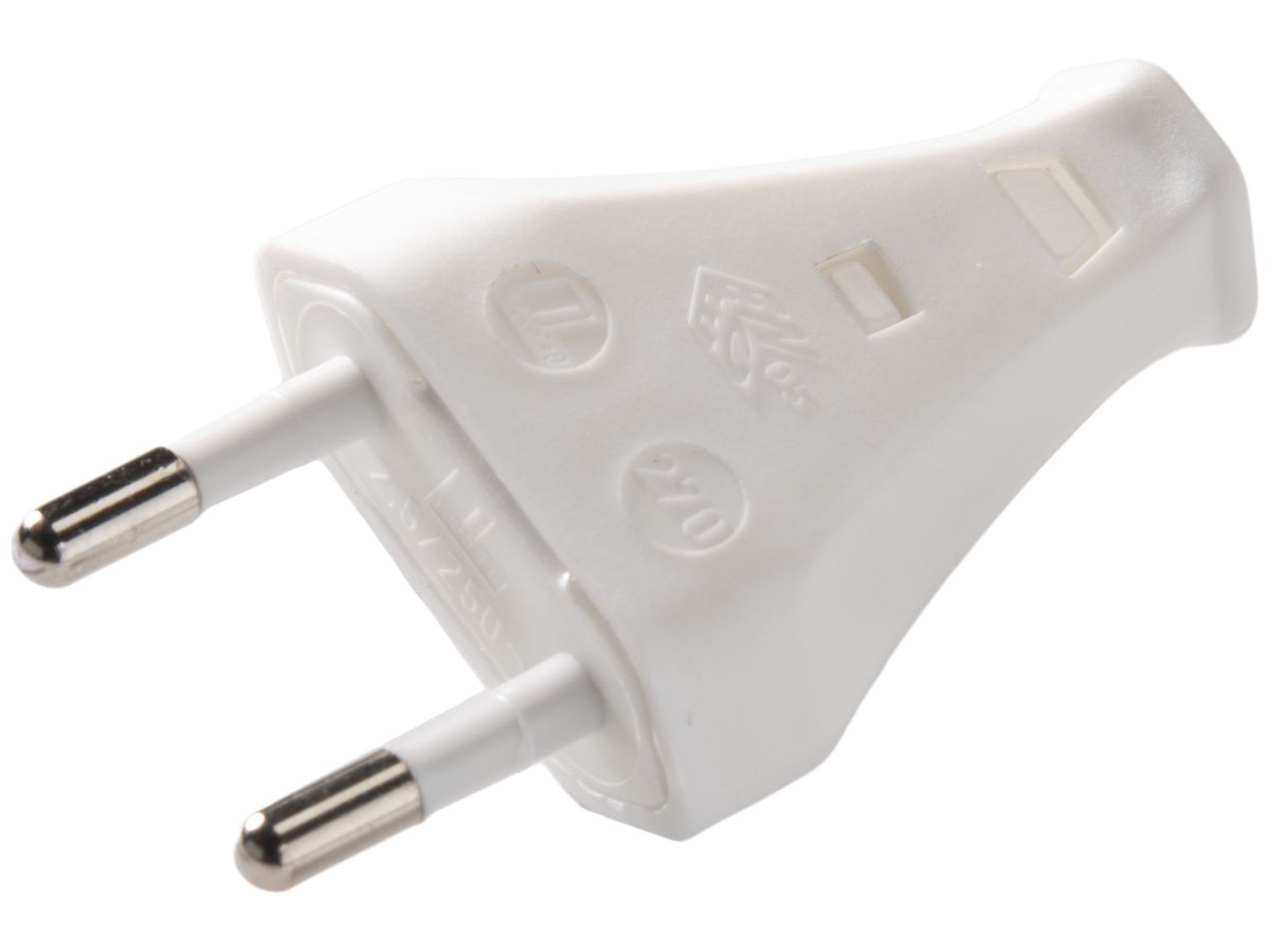 Stecker T26 ELBRO 2L 2.5A 250V 2×0.5…0.75mm² weiss
