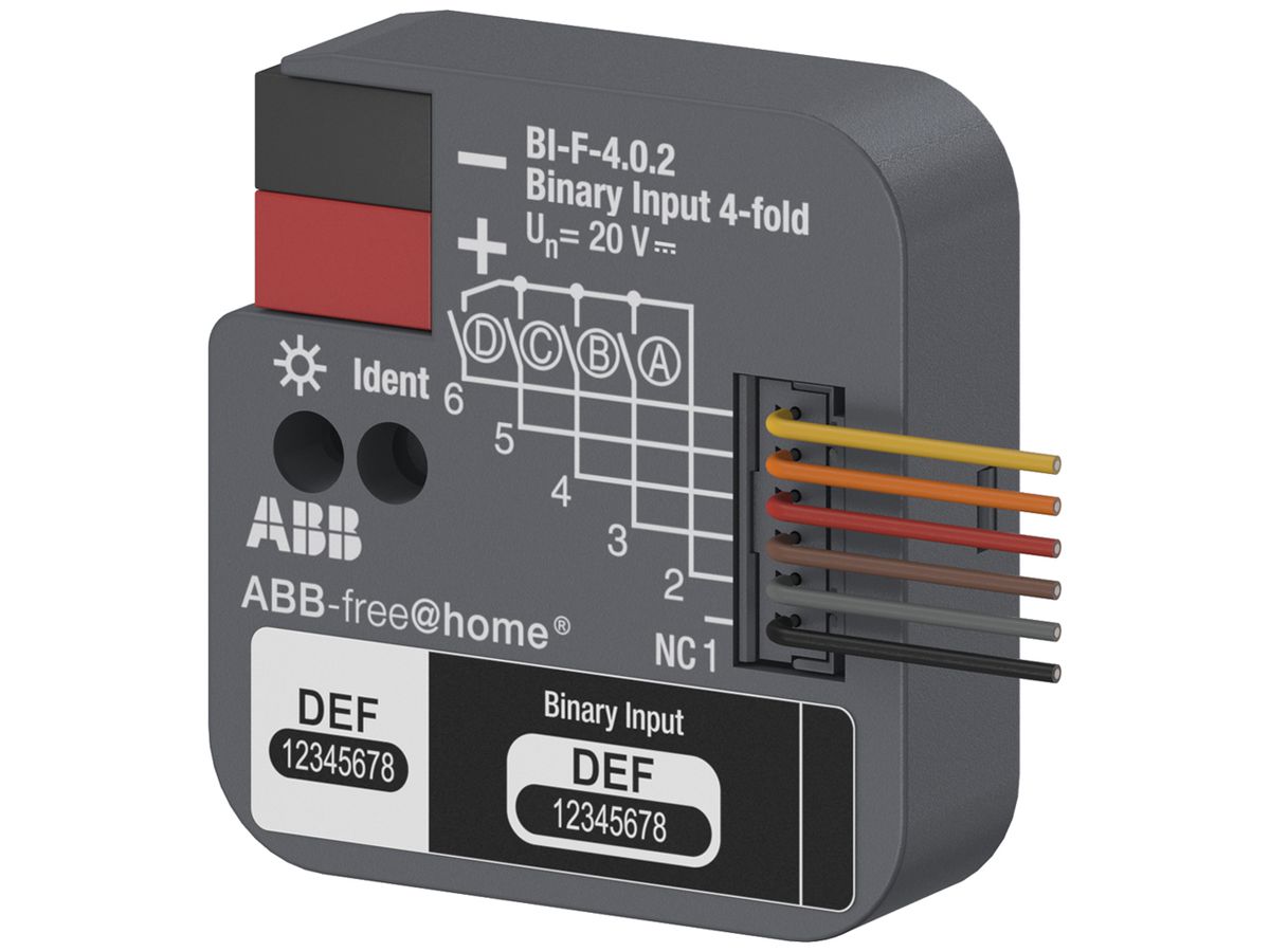 EB-Binäreingang ABB-free@home BI-F-4.0.2, 4-fach, für potentialfreie Kontakte