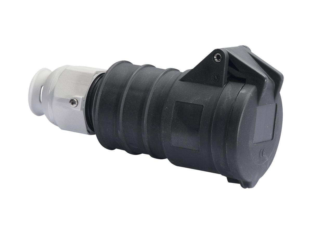 Kupplung CEE Bals 5P 32A 500V 7h schwarz IP44 vernickelt Quick C.
