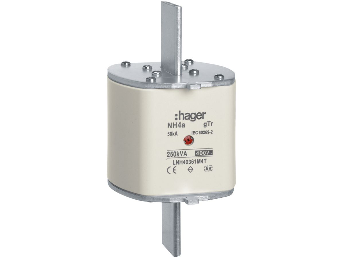 NH-Sicherung Hager DIN4c 400VAC 361A 250kVA gTr Mittenkennmelder rostfrei