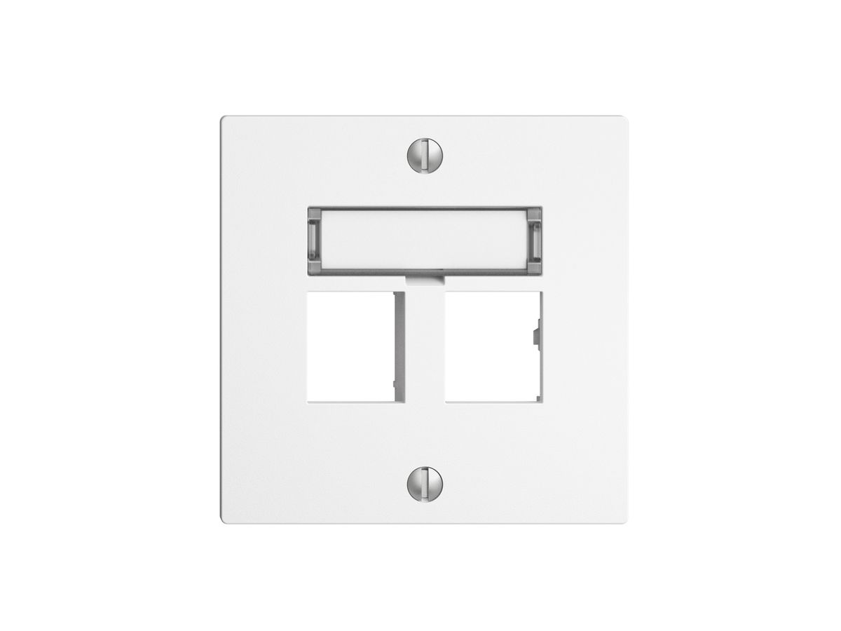 Montageset EDIZIOdue Geradeauslass, für 2×RJ45 freenet, weiss