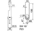 Schnellverleger BET 2056 W-Fuss Kunststoff 22…28mm 2×Kabel Stahl tfZn