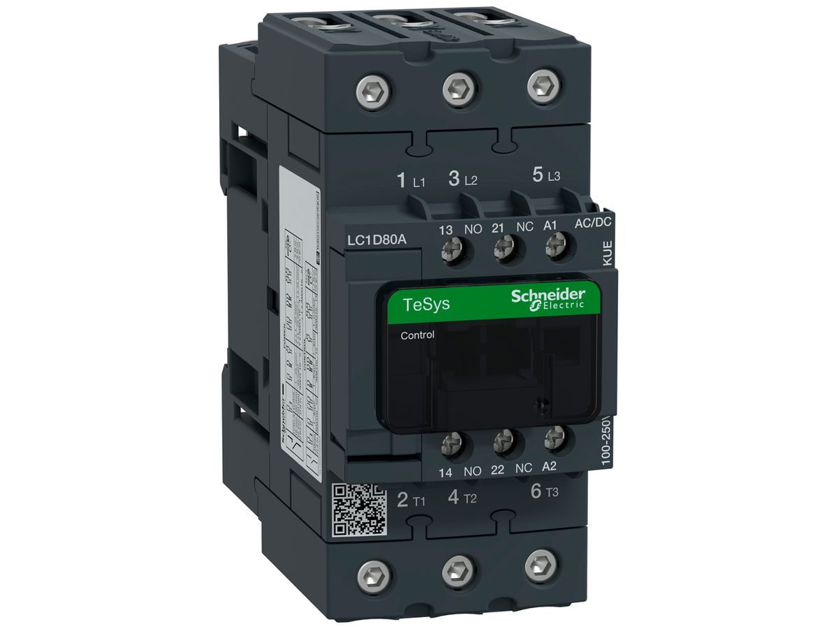 Leistungsschütz TeSys 100…250VAC/DC 3NO 80A 66A 37kW 25A 11kW 440V